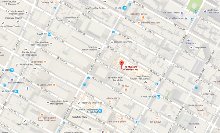 mapa moma - um dos passeios para se fazer de graça em NY