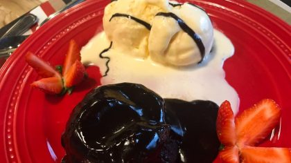 Petit gateau do restaurante La Terrazza no Vivaz Restaurante Resort - Onde ficar em Foz do Iguaçu perto das Cataratas